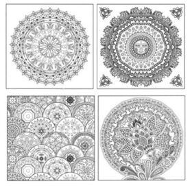 Artespray - Lienzo Sobre Tablilla Predibujo Mandala 25x25cm