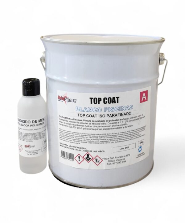 Artespray - Pintura Top Gel Coat blanco para piscinas de fibra de vidiro con poliester y piscinas prefabricadas