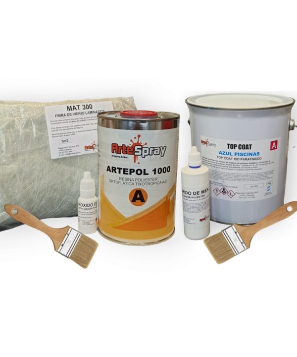 Artespray - Kit resina para reparacion de piscinas prefabricadas de poliester